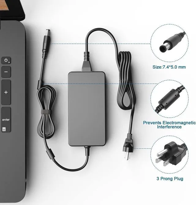 Alt view image 2 of 5 - WRIARICH 240W 180W AC Charger Fit for Dell Precision 7670 7770 3260 P114F001 P115F001 D16U001 Laptop Power Adapter Supply Cord