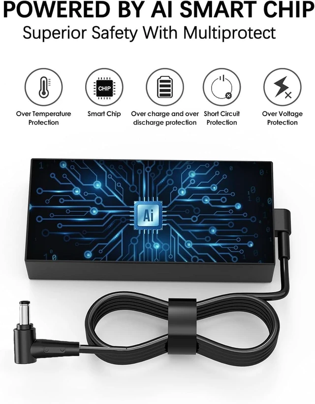 Alt view image 6 of 7 - WRIARICH 200W Laptop Charger fit for Asus Vivobook Pro 15 15.6 OLED Q543M Q533M Q533MJ Q543MJ Q543MV Q543 Q533,N6506 N6506CU Gaming Laptop Adapter 4.5 * 3.0