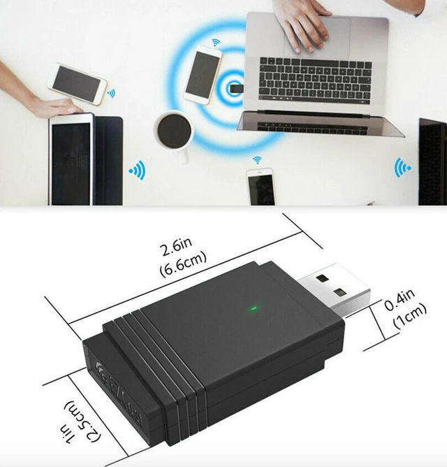 Alt view image 5 of 5 - WRIARICH 1200Mbps Wireless WiFi Adapter USB 3.0 Dongle Dual Band 5G/2.4G Bluetooth 5.0 PC