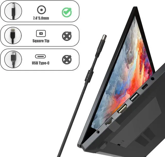 Alt view image 2 of 7 - WRIARICH 240W 19.5V 12.3A Laptop Charger for Dell G3 G5 G7 Gaming Laptop Charger 240W Alineware Computer Power Cord Compatible with 180W AC Adapter