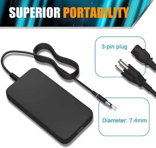 Alt view image 5 of 7 - WRIARICH 240W 19.5V 12.3A Laptop Charger for Dell G3 G5 G7 Gaming Laptop Charger 240W Alineware Computer Power Cord Compatible with 180W AC Adapter