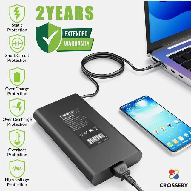 Alt view image 7 of 7 - WRIARICH New Slim 240W Laptop Charger for Dell - 240 Watt Dell Laptop Charger Fit for G3 G5 G7 G15 & Alienware M15 M17 M17x x51 - AC Adapter Power Supply Cord Replacement for Alienware 17 15 13 R1-R5