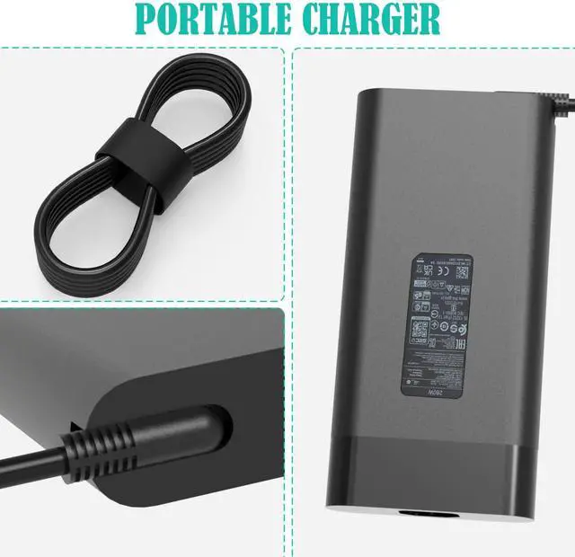 Alt view image 5 of 7 - WRIARICH 280W 20V 14A AC Charger Adapter for HP OMEN Gaming Laptop TPN-LA27 TPN-CA26 A280A011P PA-1281-08HT M94073-001 M94073-002 M95376-001 HP ZBook Fury G9 Laptop Power Supply Cord