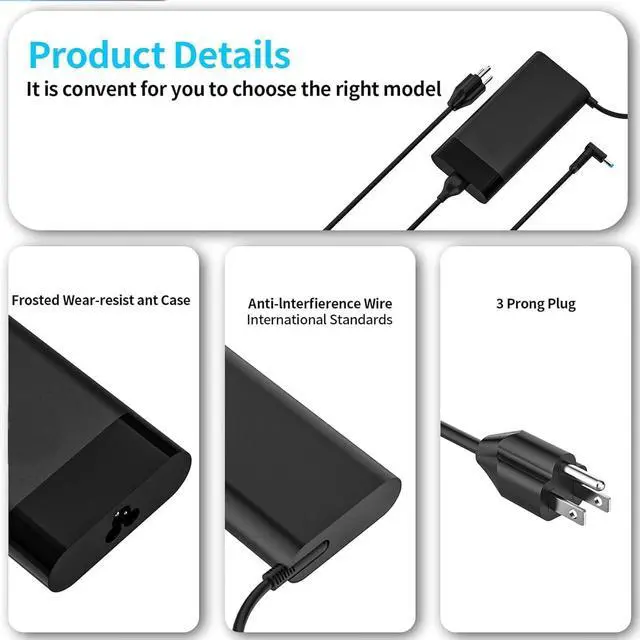 Alt view image 4 of 7 - WRIARICH 230W AC Power Adapter Charger Compatible with HP Omen 15 17 Envy 15 2020 P 16 G9 Mobile Workstation PC M41303-001 19.5V 11.8A Laptop Power Supply