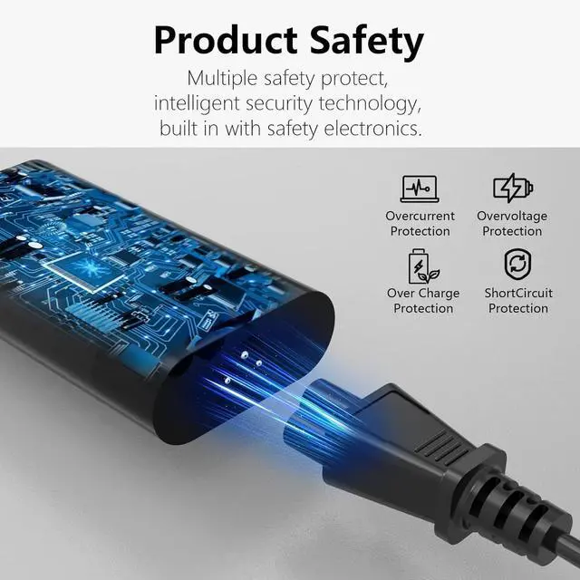 Alt view image 5 of 6 - 165W 130W USB C Gan PD3.1 AC Adapter Compatible with Dell Precision 5690 5680 3580 3581 Dell XPS 17 9720 9730 Latitude 7340 5540 5440 Inspiron-14 16 Plus 7640 7430 Pro Rugged DA165PM210 Laptop Charger