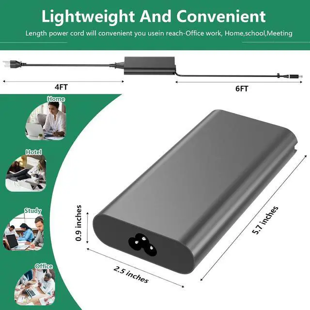 Alt view image 3 of 6 - WRIARICH 180W GaN AC Charger Compatible with Dell Precision 7510 7520 7530 7540 7550 7680 7670 7770 7780 G7 15 17 7588 7590 7790 G5 15 5515 5587 5590 G3 15 3579 17 3779 Laptop Power Supply Adapter