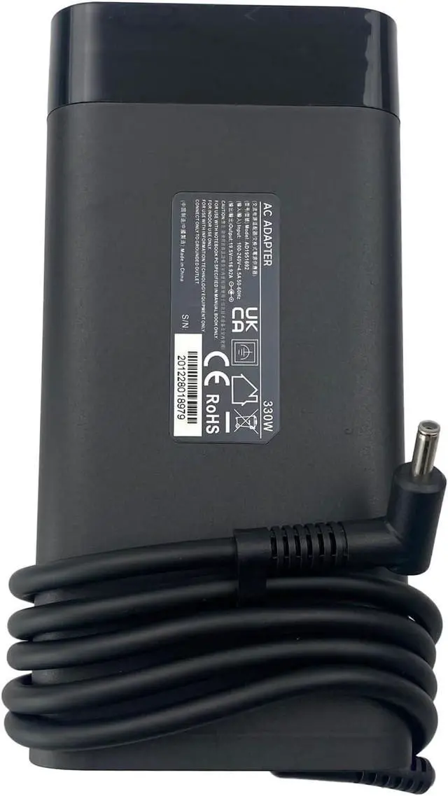 Alt view image 6 of 7 - WRIARICH 330W Portable AC Adapter 19.5V 16.92A Compatible with HP OMEN 9 Plus Gaming Laptop Charger for 17-ck1020nr 17-ck1010nr 17-cm2047nr 17t-ck2000 17-inch Laptop Power Adapter