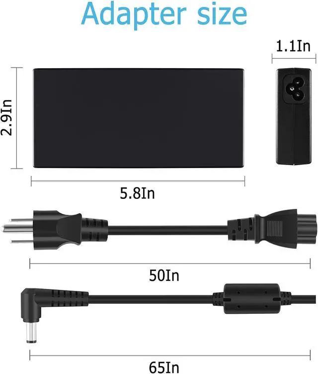Alt view image 3 of 3 - WRIARICH 120W AC Charger Adapter Replacement for MSI 957-16GC1P-004,MSI CX62 6QD Serie GF63 Thin 10SCSR 10SCXR GF63 Thin 8RB 9RCX 9SC 9SCX 9SCXR