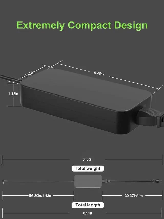 Alt view image 4 of 7 - WRIARICH 230W Charger Compatible with ASUS ROG Zephyrus M15 S M GU502 GM501 GX502 GX701 GX531 GX501 GU501 Strix Scar II III 17 15 G17 G15 G GL704 GL504 G732 G512 ProArt15 17 Laptop