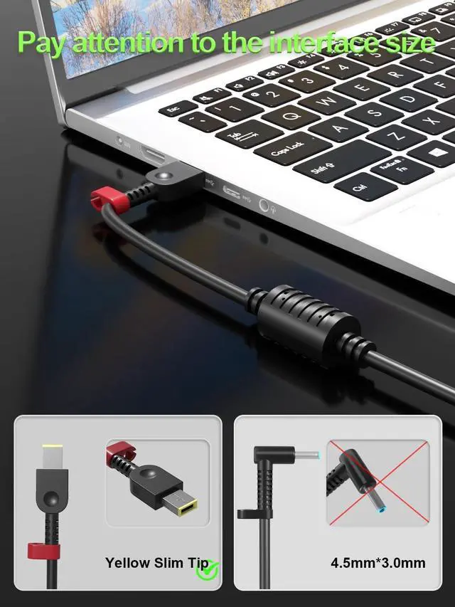 Alt view image 2 of 7 - WRIARICH New Slim 230W AC Adapter Compatible with Lenovo Legion 5 7 Slim 5 7 Pro 5 Y545 Y740 Y720 Thinkpad P1 P16 P17 P53 P73 P52 P72 ideapad Pro 5 LOQ Laptop Replacement Power Charger