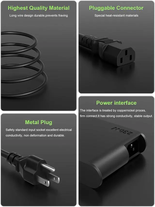 Alt view image 6 of 7 - WRIARICH New Slim 230W AC Adapter Compatible with Lenovo Legion 5 7 Slim 5 7 Pro 5 Y545 Y740 Y720 Thinkpad P1 P16 P17 P53 P73 P52 P72 ideapad Pro 5 LOQ Laptop Replacement Power Charger