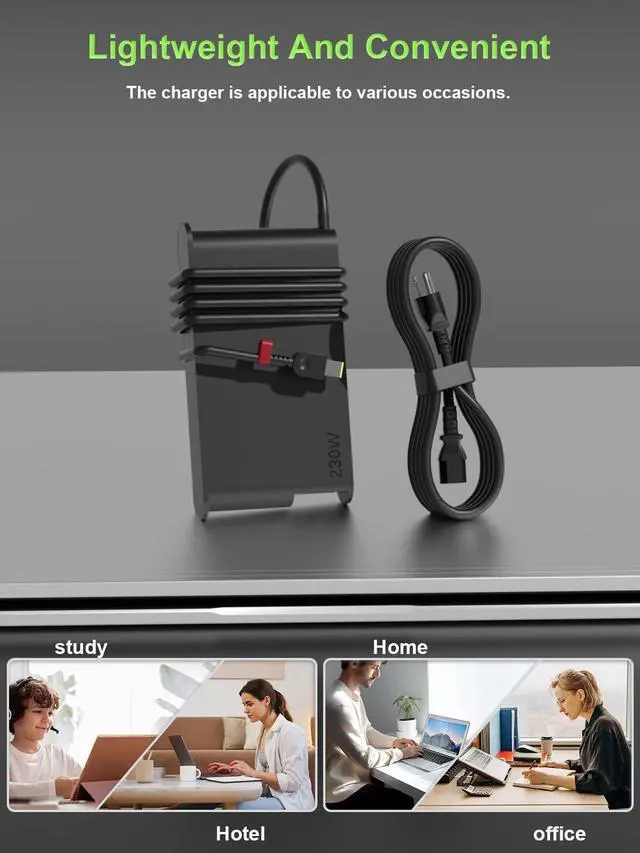 Alt view image 7 of 7 - WRIARICH New Slim 230W AC Adapter Compatible with Lenovo Legion 5 7 Slim 5 7 Pro 5 Y545 Y740 Y720 Thinkpad P1 P16 P17 P53 P73 P52 P72 ideapad Pro 5 LOQ Laptop Replacement Power Charger