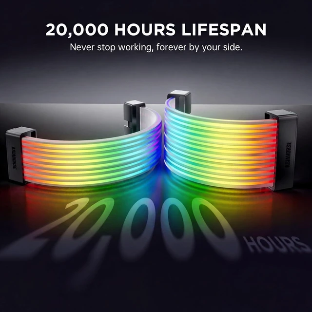 Alt view image 4 of 6 - WRIARICH 24 Pin ATX Addressable RGB Cable Cover Kit for Motherboard and GPU Aurora-CO-BL