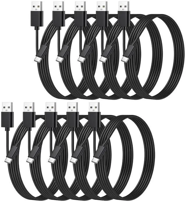 Main image of WRIARICH 10-Pack Bulk USB C Cable - Multipack USB to Type-C Phone Charging Cords 3.3ft Black