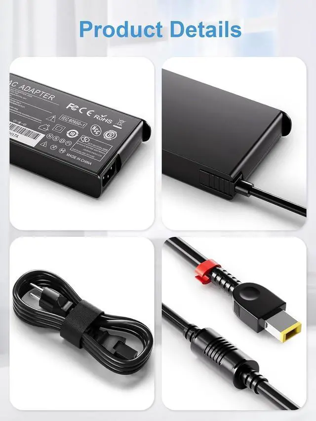 Alt view image 3 of 6 - WRIARICH 230W Laptop Charger Compatible with Legion 5 Slim AC Adapter for Legion 5 7 5P C7 S7 Y540 Y545 Y740 Y730 Y900 Y910 Y920 GX20L29347 ADL230NDC3A Thinkpad P73 Lighter and Smaller