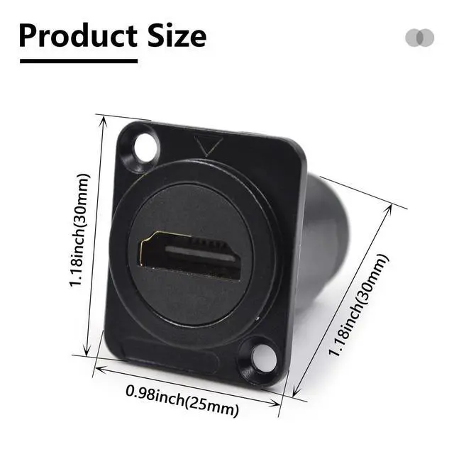 Alt view image 2 of 7 - WRIARICH 5PCS HDMI 2.0 Panel Mount Adapter 4K@60Hz HDMI 2.0 Panel Threaded Fixed Mount Coupler Female to Female for TV Monitor Projector with Weatherproof Dust Cap