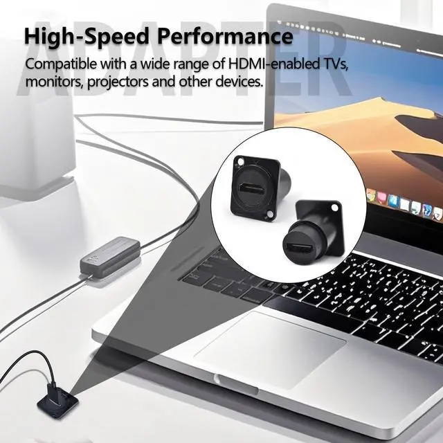 Alt view image 3 of 7 - WRIARICH 5PCS HDMI 2.0 Panel Mount Adapter 4K@60Hz HDMI 2.0 Panel Threaded Fixed Mount Coupler Female to Female for TV Monitor Projector with Weatherproof Dust Cap