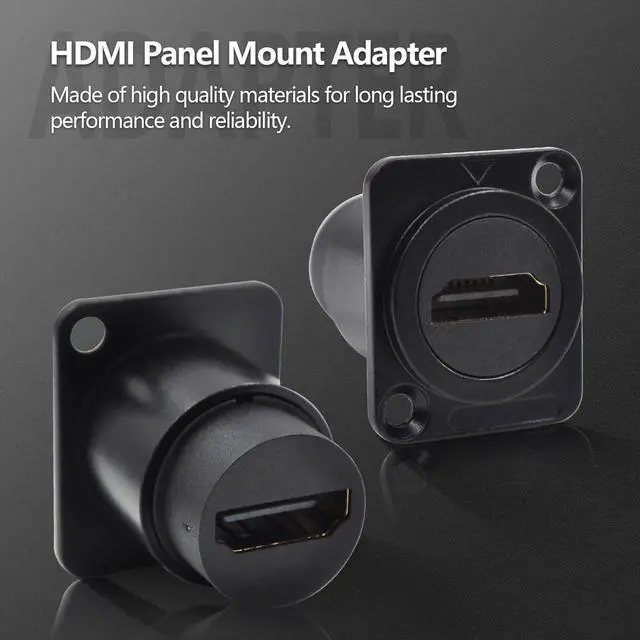 Alt view image 4 of 7 - WRIARICH 5PCS HDMI 2.0 Panel Mount Adapter 4K@60Hz HDMI 2.0 Panel Threaded Fixed Mount Coupler Female to Female for TV Monitor Projector with Weatherproof Dust Cap