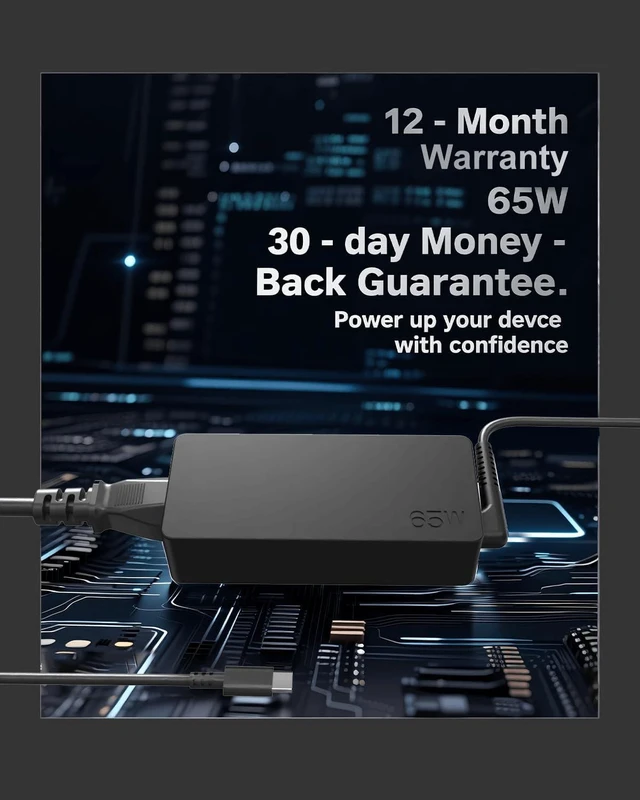 Alt view image 7 of 7 - WRIARICH PD 65W USB C Laptop Charger Compatible with LG Gram 14 15 16 17 Series 14Z90Q 15Z90Q 16T90P 16Z90P 16T90Q 17Z90P 17Z95P 17Z90Q 17Z90R 17Z90S Fast Charging Power Cord AC Adapter Type C