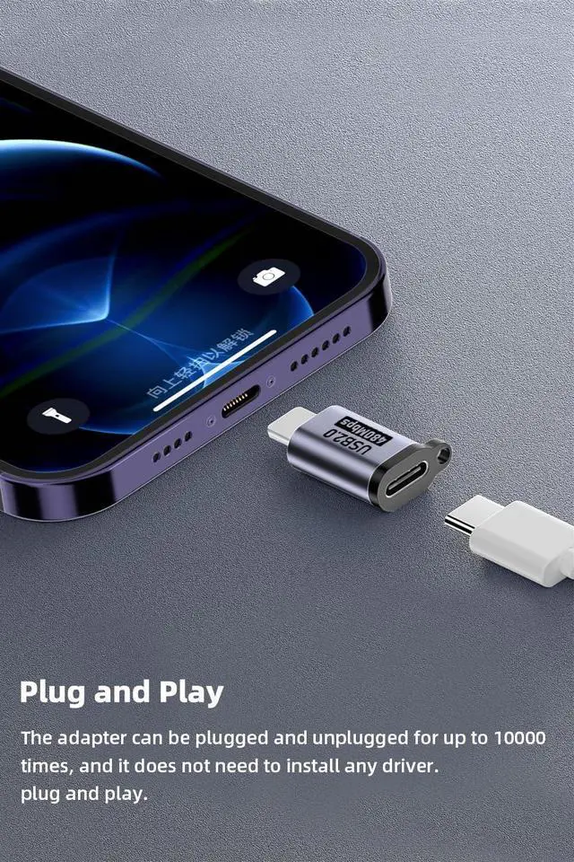 Alt view image 4 of 7 - WRIARICH USB C to Micro USB/Mini USB/Lighting Adapter Light-ning to USB C/Micro USB Converter Micro USB 2.0 to Type C/Lighting/Mini USB Connector (8 Pack)