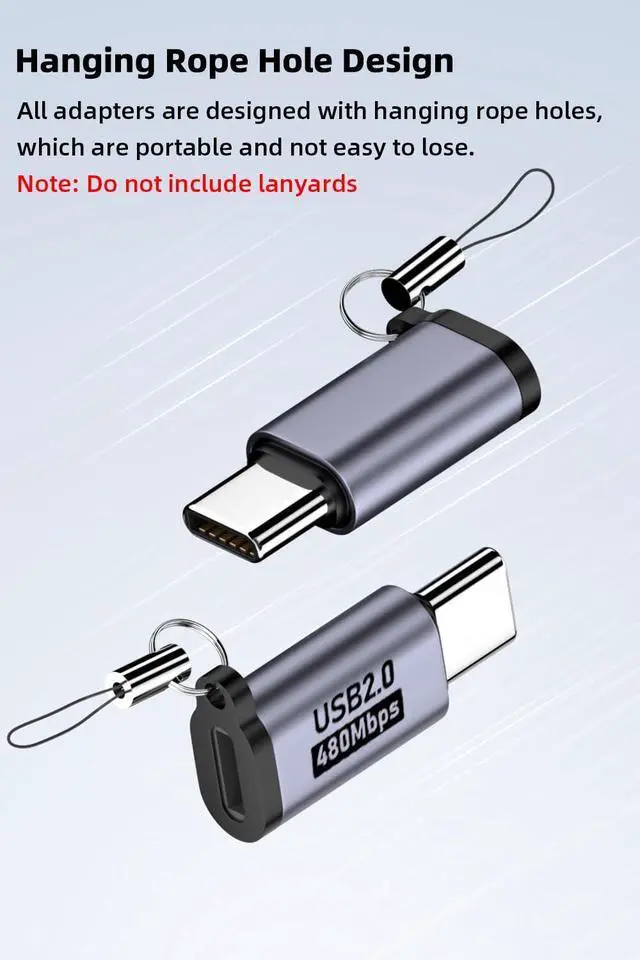 Alt view image 6 of 7 - WRIARICH USB C to Micro USB/Mini USB/Lighting Adapter Light-ning to USB C/Micro USB Converter Micro USB 2.0 to Type C/Lighting/Mini USB Connector (8 Pack)