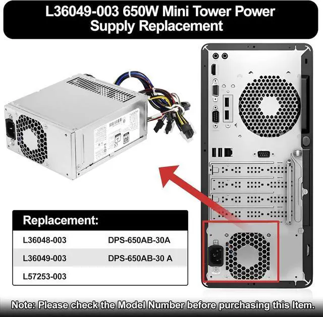 Alt view image 3 of 6 - LXun Upgrade L36049-003 DPS-650AB-30A 650W Switching Power Supply Compatible with HP Z2 G4 Z1 G5 800 G3 G4 G5 TE01 TG01 Replacement Parts L36048-003 L57253-003 DPS-650AB-30 A Workstation Power Supply
