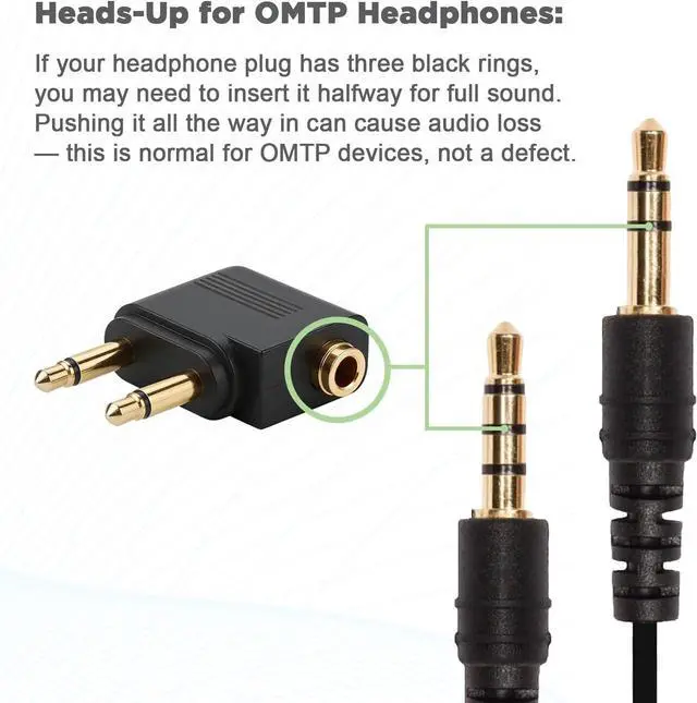 Alt view image 2 of 7 - WRIARICH 2-Pack Airplane Headphone Adapter Dual 3.5mm Male to 3.5mm Female Gold Plated Flight Audio Converter for Airline Entertainment Systems