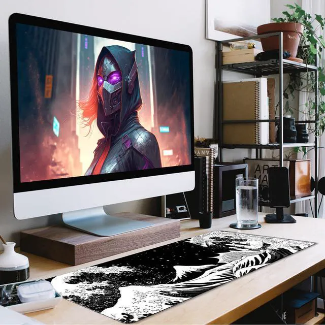 Alt view image 7 of 7 - WRIARICH Extra Large Mouse Pad, Gaming Mouse Pad, Waterproof Extra Large Mousepad with Stitched Edges, Non-Slip Base Keyboard Pad for Gamer, Office & Home, 31.5 x 15.8, Dragon