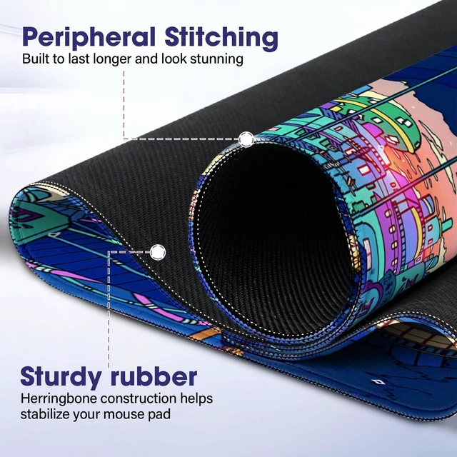 Alt view image 3 of 7 - WRIARICH Gaming Mouse Pad - 31.5" x 15.7" Large Desk Mat with Stitched Edges, Waterproof Coating, Non-Slip Rubber Base for Gamers, Esports Pros, Office & Home