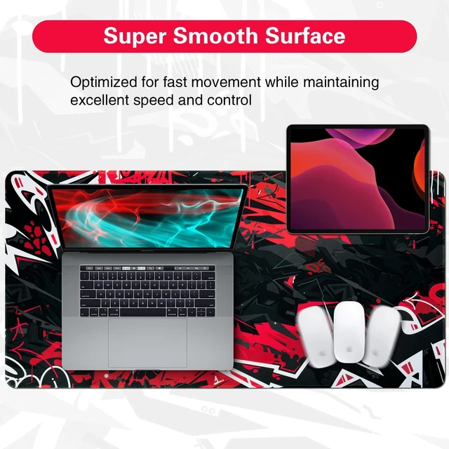 Alt view image 2 of 7 - WRIARICH Pad 31.5x15.8inch Extended XXL Large Mouse Pad Big Computer Keyboard Mouse Mat Desk Pad with Non-Slip & Rubber Base & Stitched Edge