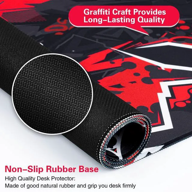 Alt view image 3 of 7 - WRIARICH Pad 31.5x15.8inch Extended XXL Large Mouse Pad Big Computer Keyboard Mouse Mat Desk Pad with Non-Slip & Rubber Base & Stitched Edge