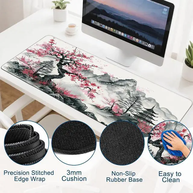 Alt view image 2 of 6 - WRIARICH Gaming Mouse Pad, Desk Mat for Keyboard and Mouse, Large Mouse Pad for Desk, Computer Mousepad