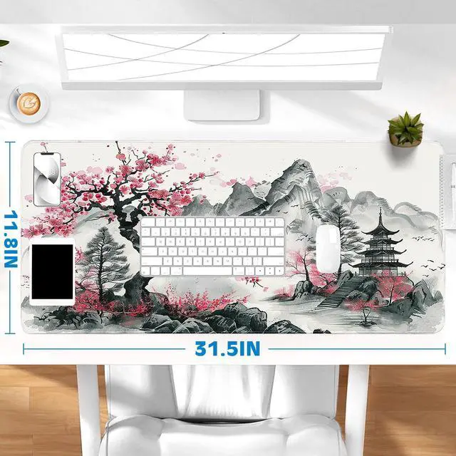 Alt view image 4 of 6 - WRIARICH Gaming Mouse Pad, Desk Mat for Keyboard and Mouse, Large Mouse Pad for Desk, Computer Mousepad