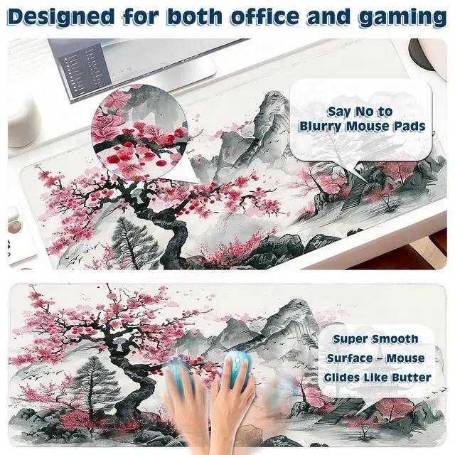 Alt view image 3 of 6 - WRIARICH Gaming Mouse Pad, Desk Mat for Keyboard and Mouse, Large Mouse Pad for Desk, Computer Mousepad
