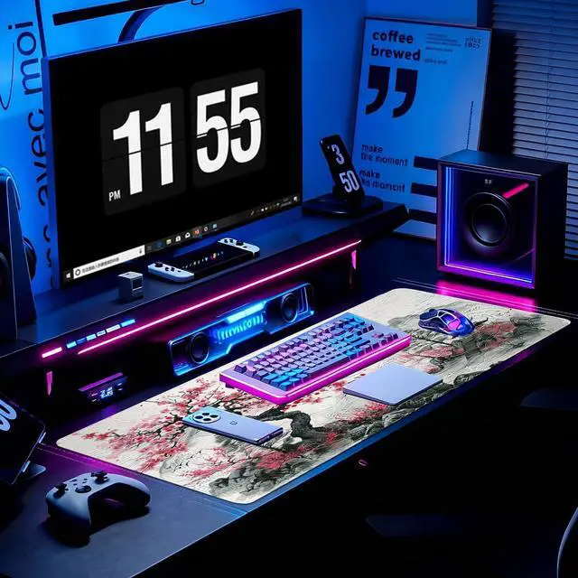 Alt view image 6 of 6 - WRIARICH Gaming Mouse Pad, Desk Mat for Keyboard and Mouse, Large Mouse Pad for Desk, Computer Mousepad
