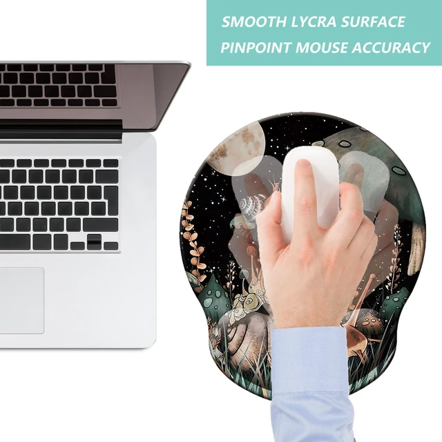 Alt view image 7 of 7 - WRIARICH Mouse Pad with Wrist Support, Ergonomic Mouse Pad with Memory Foam Wrist Rest Cushion, Non-Slip Rubber Base Gaming Mice Pad for Home Office Computer Laptop, Snail