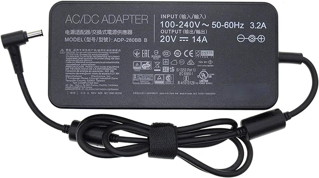 Alt view image 7 of 7 - WRIARICH 280W Genuine Charger for Asus ROG G703GI Gaming Laptop ADP-280BB B 20V 14A 12A Power Supply Adapter Cord