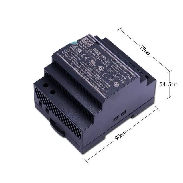 Alt view image 3 of 4 - WRIARICH Mean Well HDR 100W 12V 7.5A Switching Power Supply AC Single Output DIN Rail HDR-100-12N Ultra Slim Step Shape Power Supply Driver Transformer