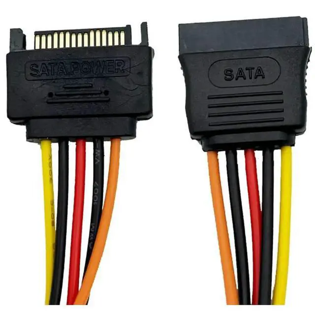 Alt view image 2 of 6 - WRIARICH 11.8 Inch 15 Pin SATA Power Extension Cable - SATA Power Male to Female Extender - Hard Drive Power Cable, SSD Power Cable
