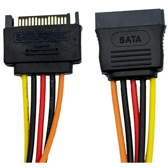 Alt view image 5 of 6 - WRIARICH 11.8 Inch 15 Pin SATA Power Extension Cable - SATA Power Male to Female Extender - Hard Drive Power Cable, SSD Power Cable