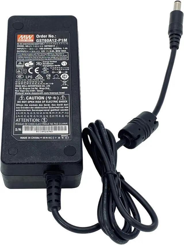Alt view image 6 of 7 - WRIARICH Mean Well GST60A12-P1M AC Adapter 60W 12V 5A Power Supply 5.5x2.5 mm