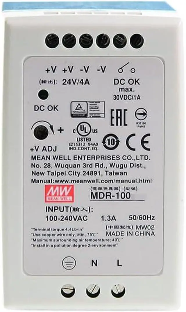 Alt view image 2 of 5 - WRIARICH Mean Well MDR 100W 48V 2A Switching Power Supply AC/DC Single Output Industrial DIN Rail MDR-100-48 Type Enclosed Power Supply Driver Transformer