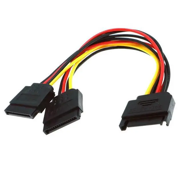 Alt view image 5 of 6 - WRIARICH 0.2m SATA II Computer Case 15Pin SATA Male to 2 Female 15Pin Power Hard Disk Distributor 1 to 2 Extension Cable