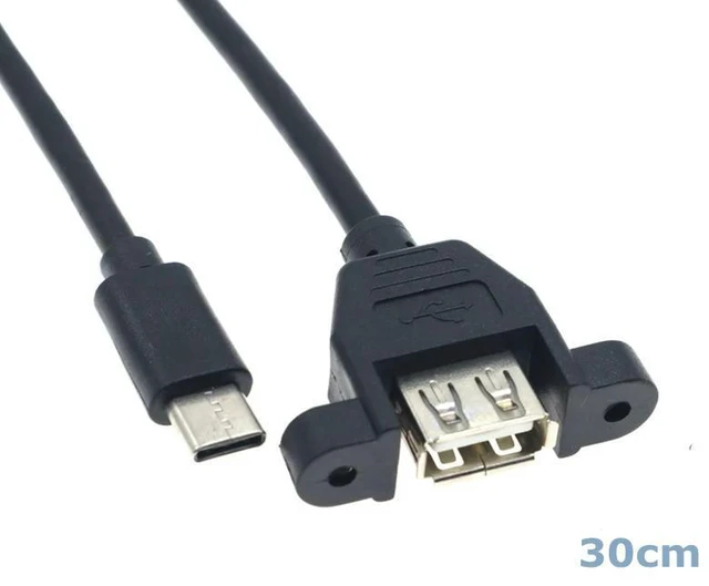 Main image of WRIARICH 30CM USB3.1 Type-c Male to USB 2.0 Female With Screw Holes to Fix the Chassis Motherboard to OTG Extension Cable
