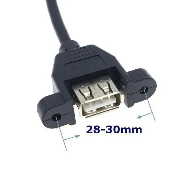 Alt view image 3 of 3 - WRIARICH 30CM USB3.1 Type-c Male to USB 2.0 Female With Screw Holes to Fix the Chassis Motherboard to OTG Extension Cable