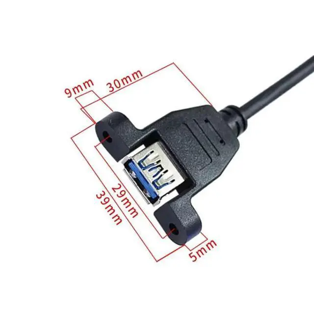 Alt view image 2 of 3 - WRIARICH 50cm USB 3.0 Female Pair Type-e Computer Host Rear Motherboard Connection Cable With Panel Mounting Screws To Secure Data Cable