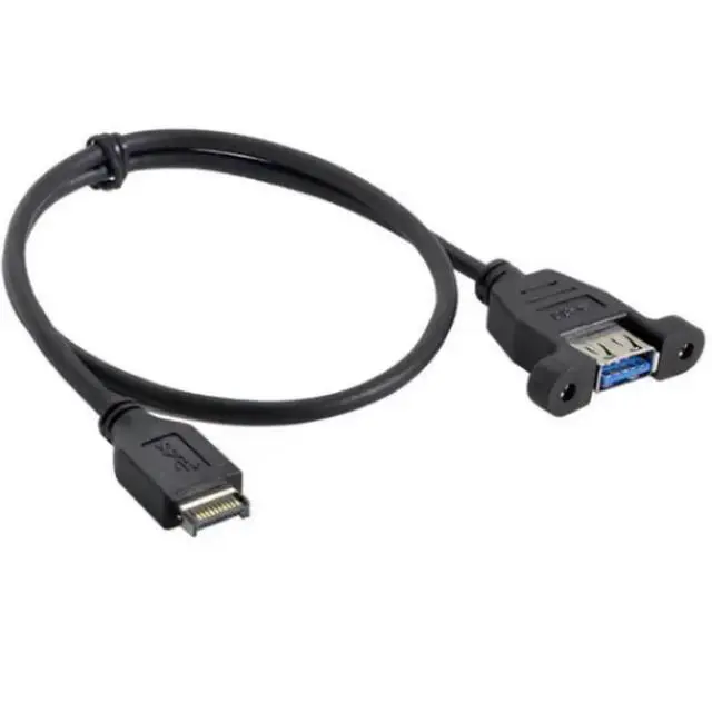Alt view image 3 of 3 - WRIARICH 50cm USB 3.0 Female Pair Type-e Computer Host Rear Motherboard Connection Cable With Panel Mounting Screws To Secure Data Cable