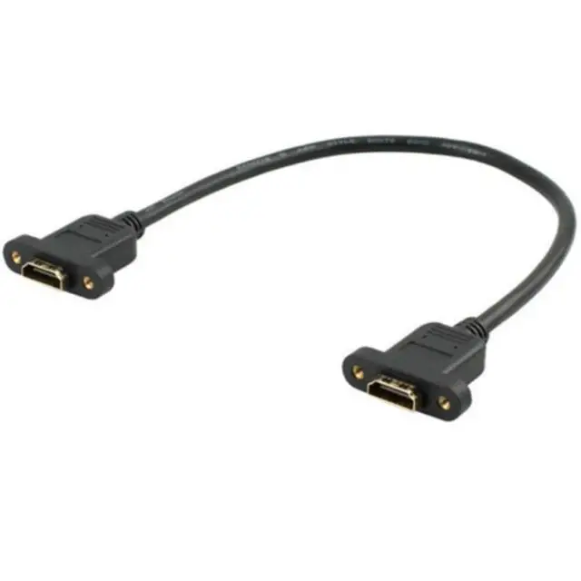 Alt view image 2 of 3 - WRIARICH 1ft 30cm 1.4V HDMI-compatible A Type Fmale to HDMI Female Extension Cord Screw Holes Lock Panel Mount Cable with screws