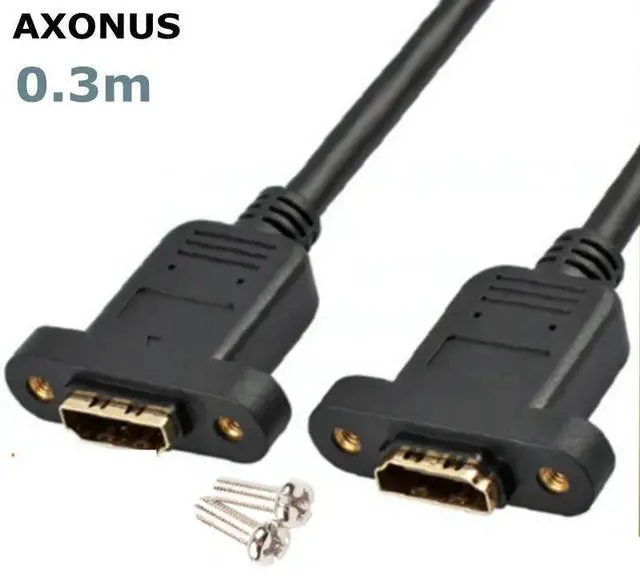 Main image of WRIARICH 1ft 30cm 1.4V HDMI-compatible A Type Fmale to HDMI Female Extension Cord Screw Holes Lock Panel Mount Cable with screws