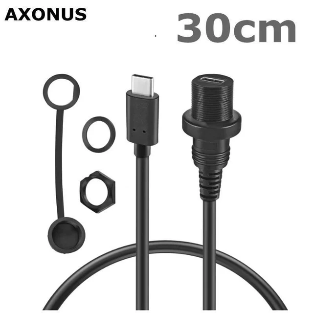 Main image of WRIARICH Type-c USB Male-to-Female 2.0 IP 67 Waterproof USB 3.1 Extension Cable With Panel Mount Connector for Ship, Car, Yacht, 0.3m